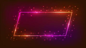 Neon frame with shining effects vector