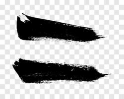 Set of black hand drawn brush strokes vector