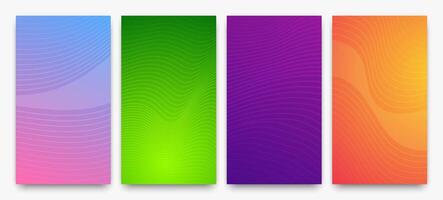 Modern colorful gradient background with wave lines vector