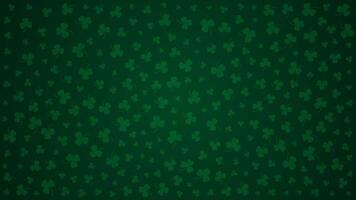 Happy Saint Patrick's day green background. Green clover leaves pattern. Vector illustration.