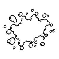 Vector isolated doodle soap bubble cartoon, hand drawn style