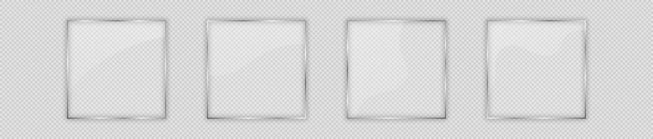 Glass plate in square frame vector