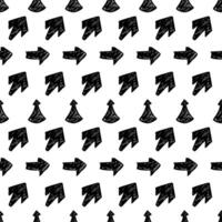 Seamless pattern with black hand drawn arrows vector