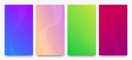 Modern colorful gradient background with wave lines vector