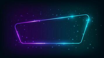 Neon frame with shining effects and sparkles vector