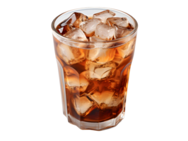 ai generado con hielo café con hielo cubitos en parte superior aislado en transparente antecedentes. refrescante bebida con limpiar antecedentes. generativo ai png