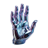 ai generiert bunt holographisch Hand Skulptur. generativ ai png