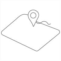 Continuous single line art drawing of route location concept pointers travel vector illustration