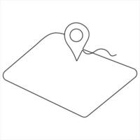 Continuous single line art drawing of route location concept pointers travel vector illustration