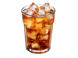 AI generated Iced Coffee with Ice Cubes on Top Isolated on Transparent Background. Refreshing Drink with Clean Background. Generative Ai png