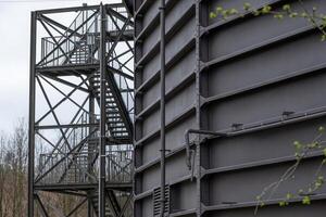 Large gasholder with escape staircase photo