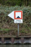 traffic sign for ships on a canal in germany photo