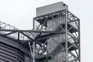 Large gasholder with escape staircase photo