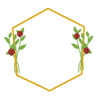 Botanical golden frame png