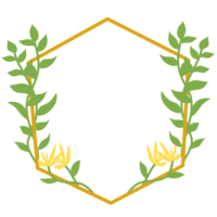 botanisk gyllene ram png