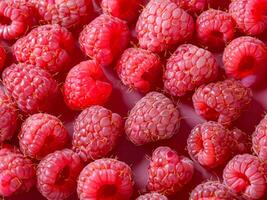 AI generated large quantity of delicious raspberries photo