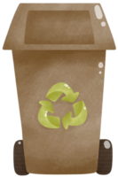 Recycle symbol on trash bin png