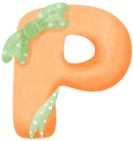 Ribbon with Alphabet letter P png