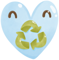 Heart and recycle symbol png