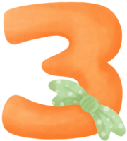 Ribbon with Number 3 png