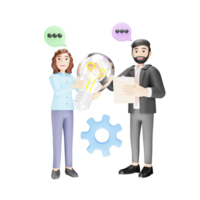 Idea Sharing in Business - 3D Character Illustration png