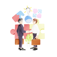 Collaboration in Business - 3D Character Illustration png