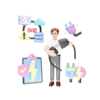 3D Character Illustration of Bad Gateway Issue in Digital Communication png