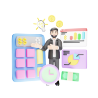 Account Management - 3D Character Illustration for Digital Security and Access Control png