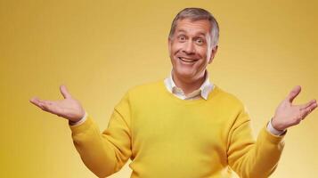 AI generated The Power of Positivity, Happy Man with Open Arms, Embracing Happiness, Generative AI photo