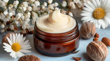 AI generated Ultimate Moisturizing Experience, Shea Butter Body Butter Moisturizing Cream Jar, Generative AI photo