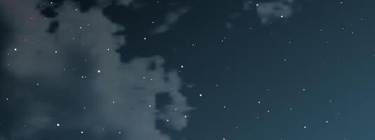 Night sky with clouds and many stars vector