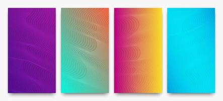 Modern colorful gradient background with wave lines vector