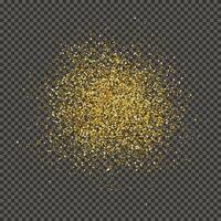 Gold glittering dust on a gray background. Dust with gold glitter effect and empty space for your text.  Vector illustration