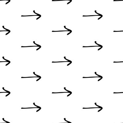 Seamless pattern with black hand drawn arrows