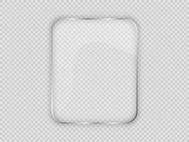 Glass plate in rounded vertical frame vector