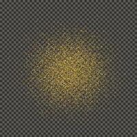 Gold glittering dust on a gray background. Dust with gold glitter effect and empty space for your text.  Vector illustration