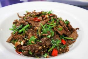 stir fried beef with caraway or stir fried beef with vegetable photo