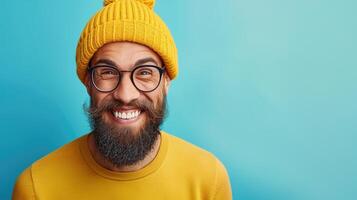 AI generated Effortlessly Hip, Unconventional Masculinity, Young Bearded Hipster Man, Bold and Cool, Generative AI photo