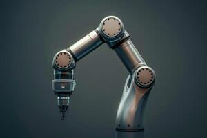 AI generated A sleek robotic arm stands ready for precision tasks in manufacturing automation. photo