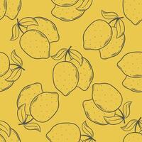 Graphic lemons seamless pattern vector graphics