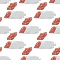 Sliced salami seamless pattern vector graphics
