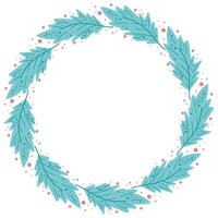 Leafy rustic frame with copy space, vector graphics
