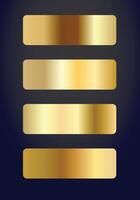 Collection of gold gradient palette background vector