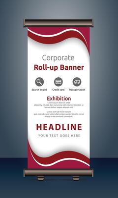 vector rollup banners template with business presentation design template