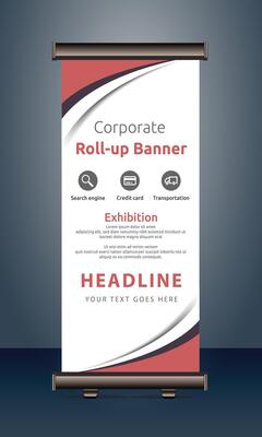 vector rollup banners template with business presentation design template