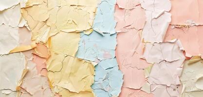 AI generated Torn grunge ripped pastel colorful paper background photo