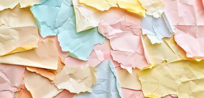 AI generated Torn grunge ripped pastel colorful paper background photo