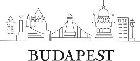 Budapest City Line Draw Free Vector