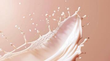 AI generated milk or cream splash Isolated on flat background photo