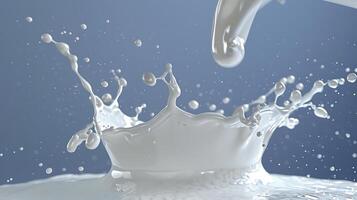 AI generated splash of pouring milk photo